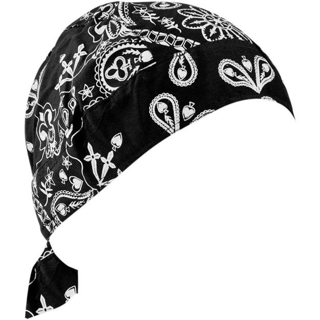 Μπαντάνα ZAN HEADGEAR HEADWRAP ROAD HOG Μαύρο PAISLEY TIE-ON Cotton ONE SIZE