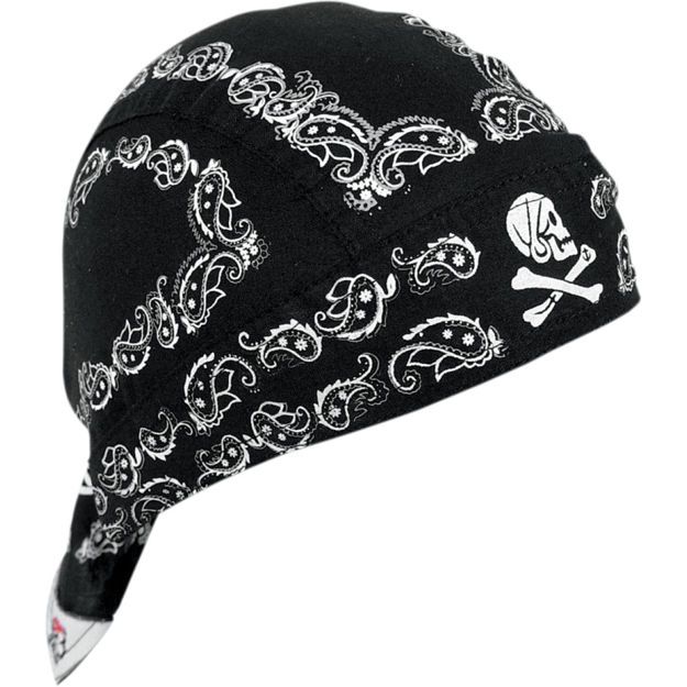 Μπαντάνα ZAN HEADGEAR  HEADWRAP FLYDANNA® SKULL PAISLEY  Μαύρο Cotton ONE SIZE