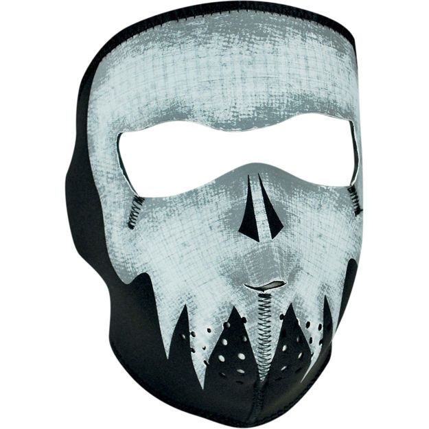 FULL FACE MASK ZAN HEADGEAR  GLOW-IN-THE-DARK GRAY SKULL ONE SIZE Μαύρο