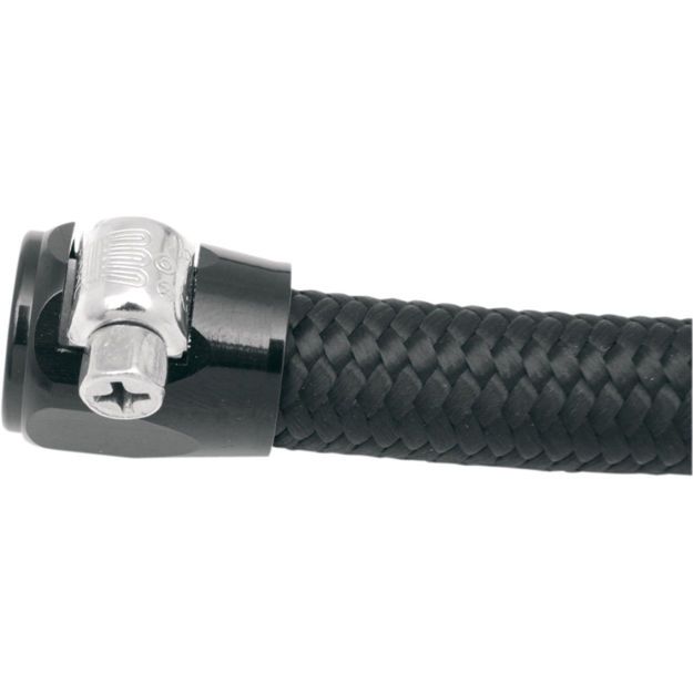 GOODRIDGE FUEL/OIL HOSE FINISHER FOR -06/-07 HOSE ALUMINIUM BLACK MAX-Ø: 13,90mm