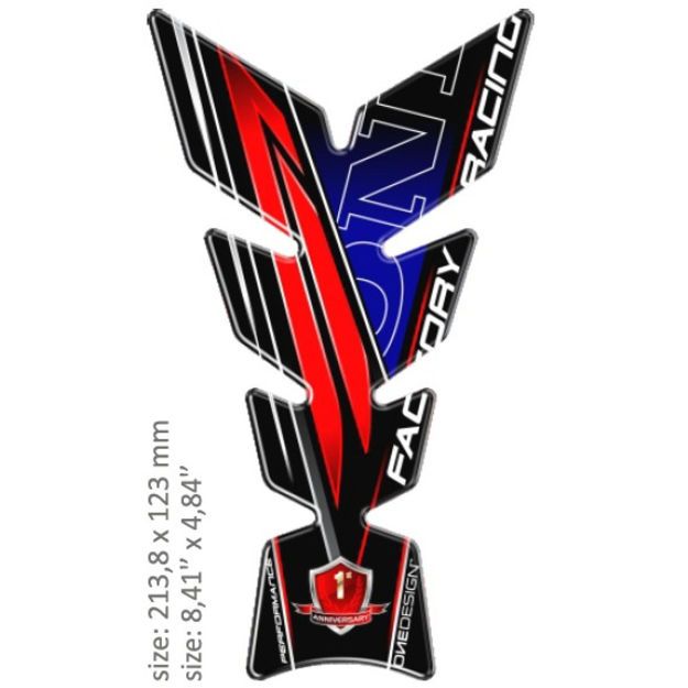 Αυτοκόλλητο ρεζερβουαρ ONEDESIGN UNIVERSAL TANK PAD - GLOSS BLACK/RED/BLUE/WHITE - HONDA DESIGN - 21,38 CM X 12,3 CM | 8.41" X 4.84"
 CGMOON8P