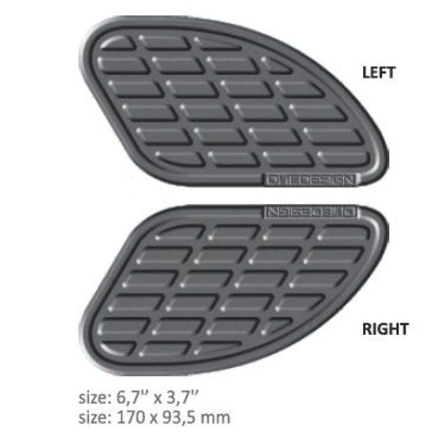 Αυτοκόλλητο ρεζερβουαρ ONEDESIGN UNIVERSAL TANK PAD - MATTE GRAY - 17 MM X 93,5 MM | 6,7" X 3,7" - RESIN/POLYURETHANE
 BUMPS14P