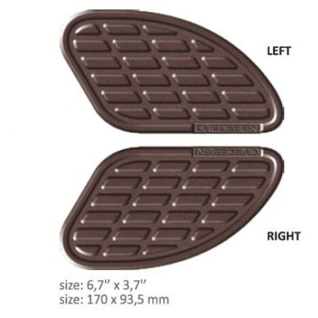 Αυτοκόλλητο ρεζερβουαρ ONEDESIGN UNIVERSAL TANK PAD - MATTE BROWN - 17 MM X 93,5 MM | 6,7" X 3,7" - RESIN/POLYURETHANE
 BUMPS15P