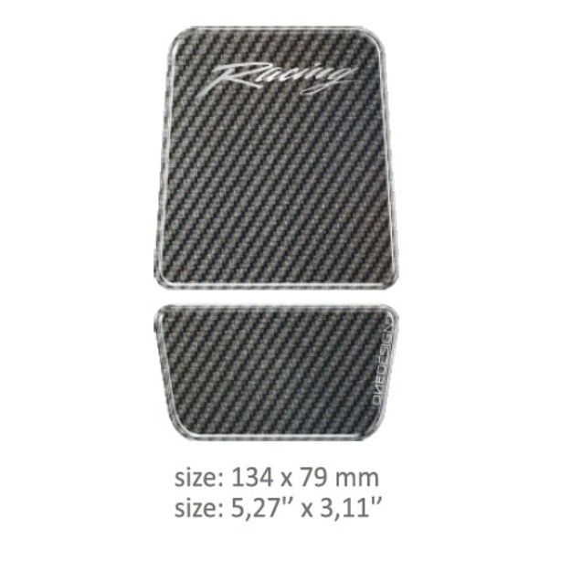 Αυτοκόλλητο ρεζερβουαρ ONEDESIGN UNIVERSAL TANK PAD - GLOSS GRAY - CARBON DESIGN - 13,4 CM X 7,9 CM | 5.27" X 3.11" - RESIN/POLYURETH
 CGMTPADP